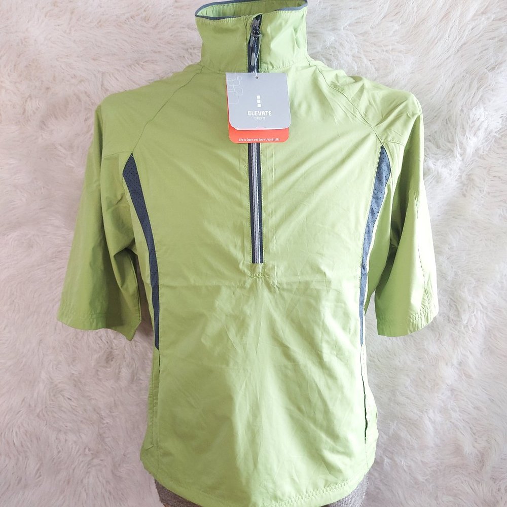 Elevate Sport Men's Green Half Zip Short Sleeves Wind Shirt Size S